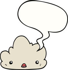 cute cartoon cloud and speech bubble