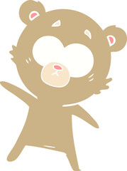 Obraz premium surprised bear flat color style cartoon
