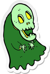 sticker of a cartoon spooky ghoul
