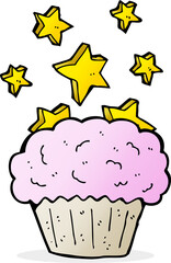 cartoon magical cupcake