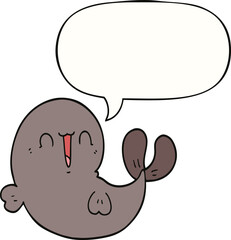 cute cartoon whale and speech bubble