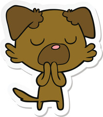 sticker of a cartoon dog