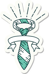 sticker of tattoo style office tie