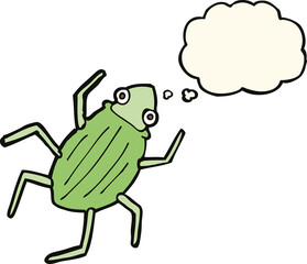 cartoon bug with thought bubble
