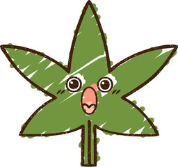 Cannabis Leaf Chalk Drawing