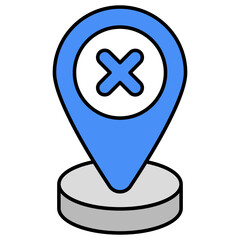 Obraz premium Premium design icon of no location 