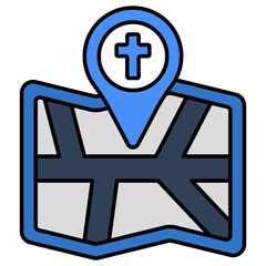 Fototapeta premium Vector design of church location 