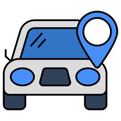 flat design icon of car location 