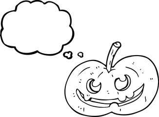 thought bubble cartoon halloween pumpkin