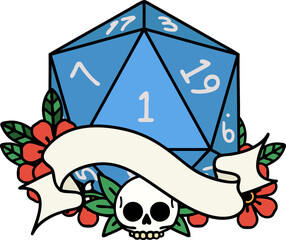 natural one d20 dice roll illustration