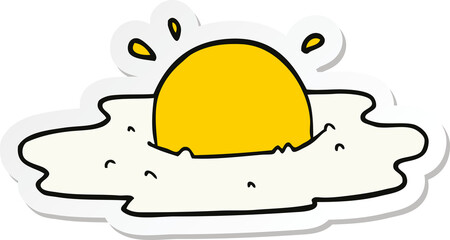 sticker of a cartoon fried egg