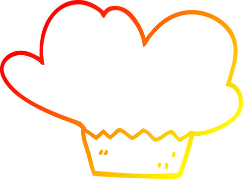 recommend clip art: warm gradient line drawing cartoon cupcake