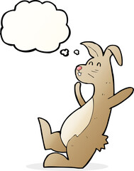 cartoon hare with thought bubble