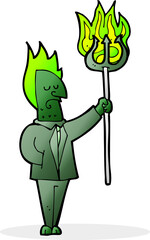 cartoon devil with pitchfork