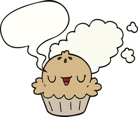 cute cartoon pie and speech bubble