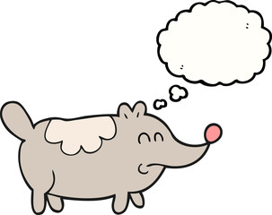 thought bubble cartoon small fat dog