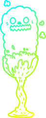 cold gradient line drawing cartoon spooky halloween potion cup