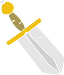 flat color style cartoon dagger