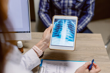 Anonymous healthcare examination result x-ray digital physician gadget