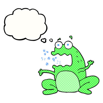 thought bubble cartoon burping frog