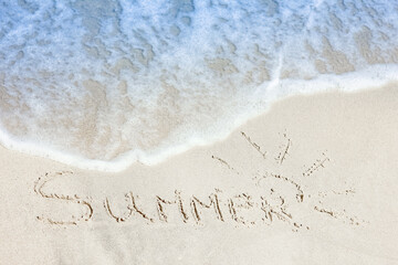 A Beautiful sea and sand on the shore vacation travel background