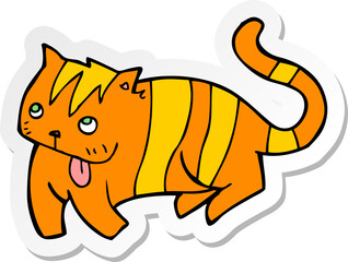 sticker of a cartoon cat
