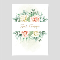  hand drawn floral wedding invitation card template