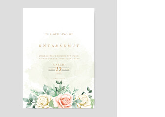 Obraz premium hand drawn floral wedding invitation card template