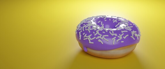 Donut mit Streuseln 3d gerendert Banner 