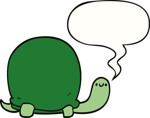 cute cartoon tortoise and speech bubble