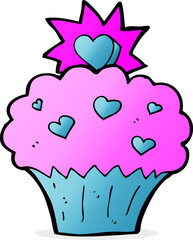 cartoon love heart cupcake