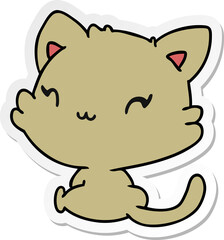 sticker cartoon of cute kawaii kitten