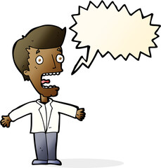 cartoon screaming man with speech bubble
