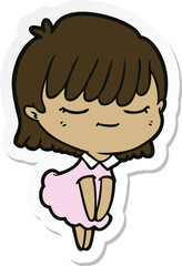 sticker of a cartoon woman