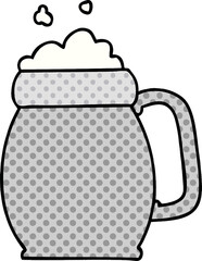 quirky comic book style cartoon pint of beer
