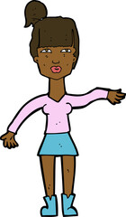 cartoon woman making dismissive gesture