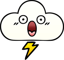 gradient shaded cartoon thunder cloud