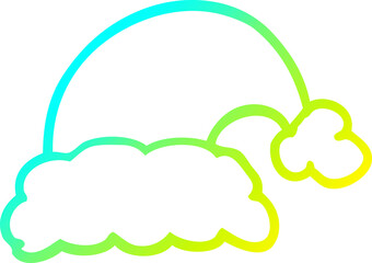 cold gradient line drawing cartoon christmas hat