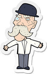 sticker of a cartoon angry old man