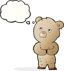 cartoon teddy bear with thought bubble