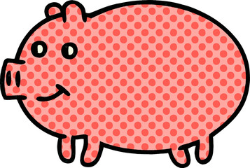comic book style cartoon pig