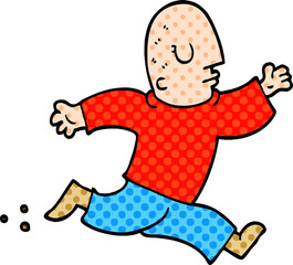 cartoon doodle man running