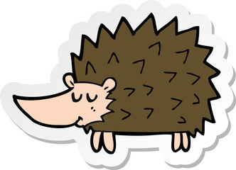 sticker of a cartoon hedgehog