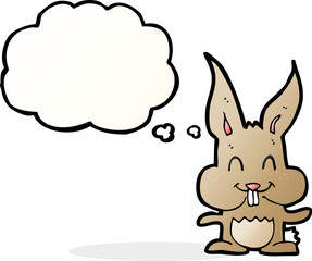 cartoon rabbit with thought bubble