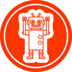 dancing robot circular icon