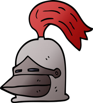 cartoon doodle knight helmet