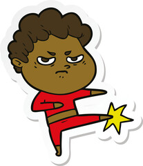 sticker of a cartoon angry man
