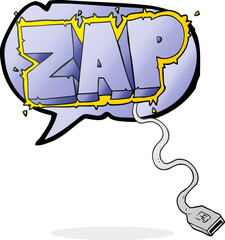 speech bubble cartoon usb cable