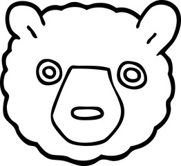 line drawing cartoon polar bear face