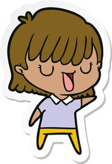 sticker of a cartoon woman